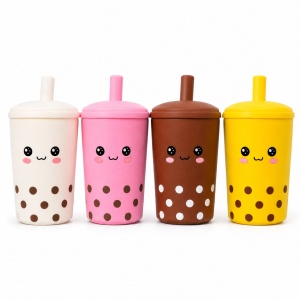 Squishy Bubble Tea Antistres, 11 cm – Jucării Moi, Culori Diferite