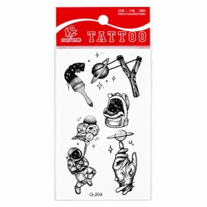 Tatuaj Temporar Semipermanent Astronaut și Planete – Design Cosmic Fantasy, 10 cm