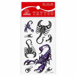 Tatuaj Temporar Semipermanent Scorpioni 3D Mov și Negri – 10 cm