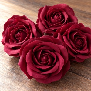 Trandafiri de săpun decorativi, set 50 de bucăți, bordo, 5 cm - Img 3