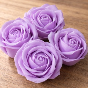 Trandafiri de săpun parfumați, set 50 de bucăți, lila, 5cm - Img 3