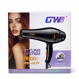 Uscător profesional de păr GW-6659, 6800W, Negru - Img 3