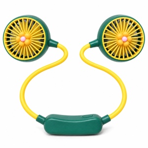Ventilator de gât portabil cu 2 trepte de viteză, alimentare USB, galben-verde - Img 10