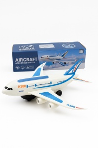 Avion Jucarie A380 cu Lumini, Sunete si Ridicare Automata , Bump Go, Model Mare pentru Copii