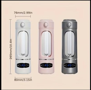 Blender portabil USB pentru smoothie 600ml, 12 lame inox, afisaj digital, roz - Img 5
