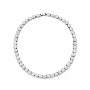 Bratara Roxe argintie cu cristale elegante, 19 cm, din material inoxidabil