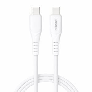 Cablu de Încărcare și Transfer Date Silicon Lichid, C-C 100 cm, Alb
