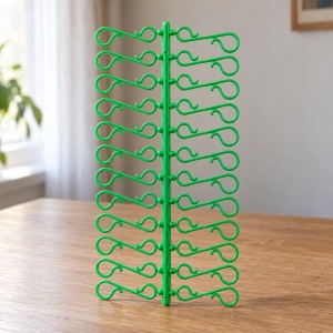 Cârlige agățătoare pentru globuri de brad, plastic verde, set 48 bucăți, 17x8cm - Img 5