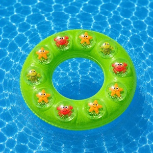 Colac Gonflabil Verde cu Animăluțe Marine, 60 cm – pentru Piscină și Plajă - Img 2