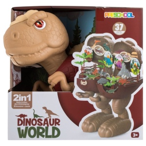 Dinozaur de asamblat 2 în 1, tematică parc dinozauri, 37 piese din plastic