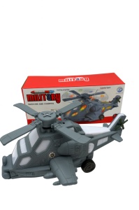 Elicopter Militar Jucarie 25x11 cm cu Lumini si Sunete , Model de Atac, Rotori Functionali