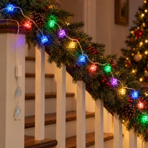 Instalație de Crăciun cu cuburi de gheață LED, multicolor, interconectabilă, 4 m, 20 LED - Img 6