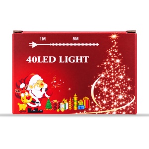 Instalatie LED tip liniar, 40LED, 6M, multicolor, fir negru, LED in forma de brad - Img 2