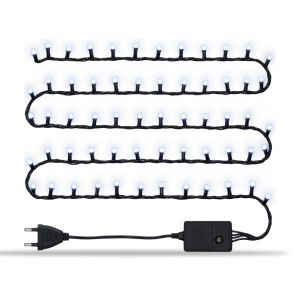 Instalatie LED tip Liniara, 100 LED, Fir Negru, Lumina Alba Rece, Interconectabila - Img 3