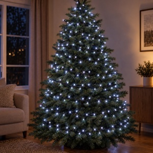 Instalație LED tip rolă, 50 m, 400 LED alb rece, fir negru - Img 3