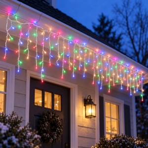 Instalatie LED tip turturi , 200 LED multicolor, 8m, interconectabila, cu jocuri de lumini - Img 6