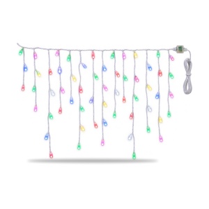 Instalatie luminoasa de Craciun tip turturi, 300 LED, multicolor, 13m, fir alb - Img 5