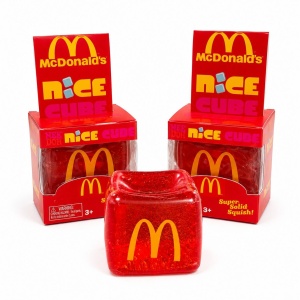 Jucărie Antistres NeeDoh Nice Cube Roșu cu Galben – Cub Squishy Elastic pentru Relaxare și Distracție - Img 4