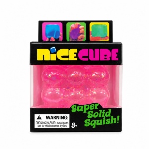 Jucărie Antistres Nice Cube Bubble cu Sclipici 5cm – Cub Squishy Elastic, Glitter Strălucitor