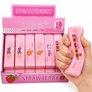 Jucărie Antistres Squishy Butter Roz, 13 cm, Moale și Elastică, Slow Rising - Img 3