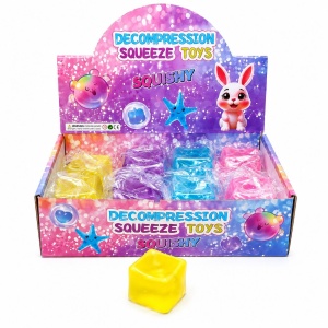 Jucărie Antistres Squishy Cub Colorat, 4cm – Cub Elastic și Moale pentru Relaxare, 3+ Ani