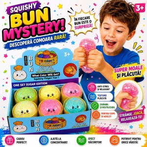 Jucărie Antistres Squishy Dumpling cu Gel și Efect Gheață, 8,5 cm, Model Aleatoriu