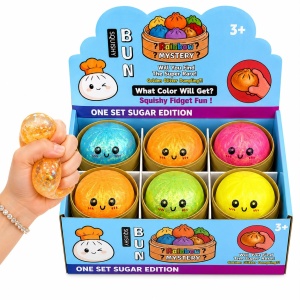 Jucărie Antistres Squishy Dumpling cu Gel și Sclipici, 8.5 cm, Model Aleatoriu, Moale și Elastică - Img 4