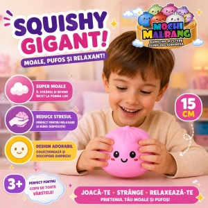 Jucărie Antistres Squishy Dumpling Gigant, 15 cm, cu Spumă în Interior, Model Aleatoriu - Img 3