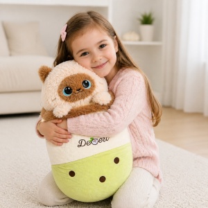 Jucărie de pluș pisică 50 cm – jucărie moale, kawaii, pernă decorativă pentru copii - Img 2