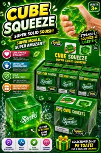 Jucărie Squishy Cub Verde Transparent – Cub Anti-Stres Moale și Elastic pentru Copii și Adulți - Img 3