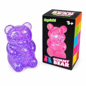 Jucărie Squishy Urs cu Lumini și Sclipici 8 cm – Anti-Stres, LED Multicolor, Super Moale - Img 2