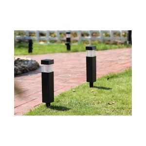 Lampă solară LED cu țeapă decorativă pentru grădină, plastic negru, lumina rece - Img 3