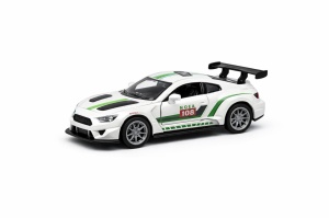 Mașină de jucărie sport albă din metal cu uși detașabile și design realist, 14 cm