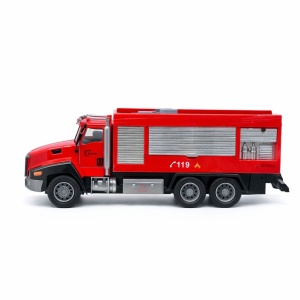 Masinuta pompieri die-cast metalica, cu functie pull back, 26.5 cm - Img 2