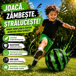 Minge Gonflabilă Model Pepene Verde pentru Copii - Ușoară, Rezistentă și Distractivă - Img 2