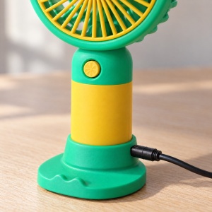 Mini ventilator portabil cu acumulator, 3 trepte de viteză, încărcare USB, model floare - Img 4