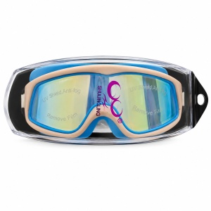 Ochelari de Înot Premium pentru Copii Albastru cu Roz – Anti-aburire, Protecție UV, Bandă Reglabilă - Img 1