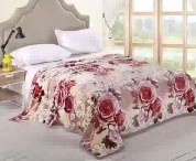 Patura Cocolino Pufoasa cu Model Floral Elegant, 200x220 cm, Maro si Crem