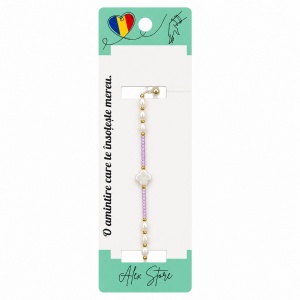 Set 12 Brățări cu Trifoi Sidef, Reglabile, Multicolore, cu Perlute Decorative - Img 2