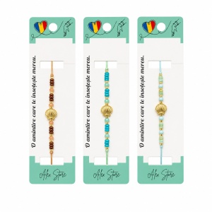 Set 12 Brățări Reglabile cu Pandantiv Scoică – Modele Colorate