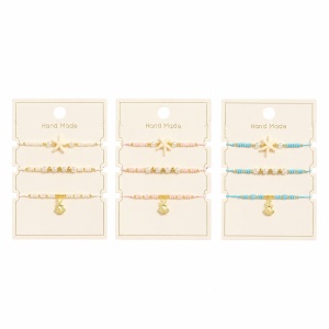 Set 12 Brățări Trio Handmade cu Stea de Mare – 16 cm, Reglabile, Culori Diferite