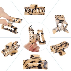 Set 12 Clame Par Acrilice Premium , Culori Diferite, Design Tortoise Marble