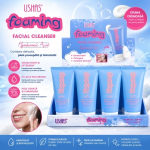 Set 12 Cleanser Demachiant Facial Spumă cu Acid Hialuronic USHAS 120 ml - Img 2