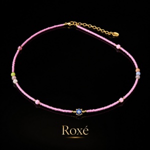 Set 12 Coliere Roxe, 40cm, Reglabile cu Margele Colorate si Elemente Decorative - Img 6