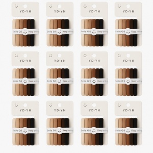 Set 12 elastice par nude si negru, 6 pe card, rezistente, pentru uz zilnic