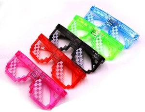 Set 12 ochelari LED, lumini colorate, culori mixte