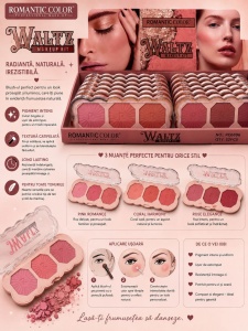 Set 12 Palete Blush Romantic Color Waltz Makeup Kit – 3 Nuanțe de Blush, Pigment Intens - Img 2