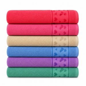 Set 12 Prosoape de Baie 70x140 cm – Prosoape cu Model Inimi, 6 Culori Elegante, Moi și Absorbante - Img 2