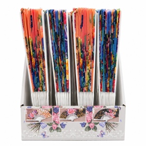 Set 24 Evantaie 23 cm – Modele Florale și Culori Diverse, Evantaie Elegante - Img 2