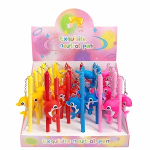 Set 30 pixuri cu gel și breloc delfin decorativ, model colorat pentru copii - Img 2